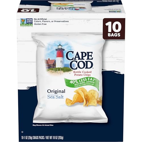 10 Pack Cape Cod Less Fat Kettle Potato Chips
