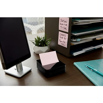 Post-it Note Dispenser, Modern Black, Pack includes Dispenser and 3 Super Sticky Pop-up Sticky Notes Pads, 2X The Sticking Power (WAVE-330-BKVP)