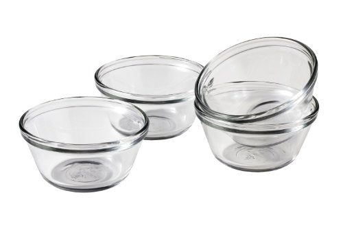 Set of 4 Anchor Hocking Glass Custard Cups