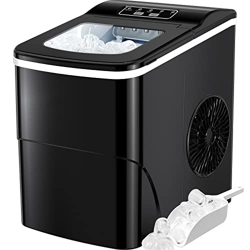 26lbs Countertop Ice Maker Machine, Portable Self-Cleaning
