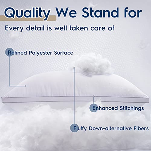 viewstar Pillows Standard Size Set of 2, Bed Pillows for Sleeping, Standard Pillows 2 Pack for Back, Stomach or Side Sleepers, Fluffy Pillows with Down Alternative, Machine Washable, Soft 18" x 24"