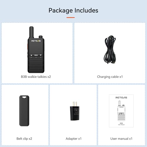 Retevis Mini Rechargeable Walkie Talkies 2 Pack
