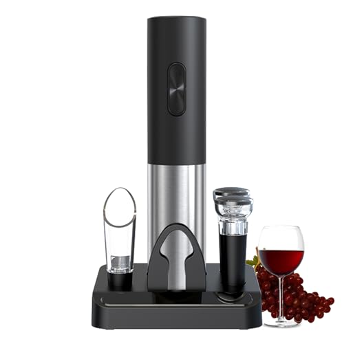 Electric Wine Opener Set with Foil Cutter, Accessories
