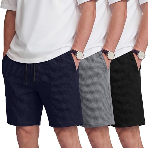 3 Pack Waffle Knit Lounge Shorts