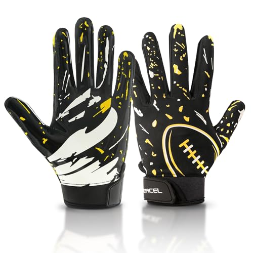 ATERCEL Youth Football Receiver Gloves Sticky Grip Kids