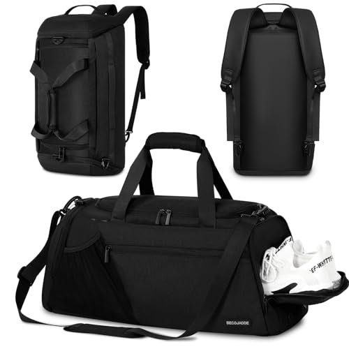 40L Large Gym Duffle Backpack with Shoe Compartment