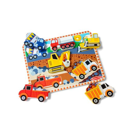 Melissa & Doug Construction Vehicles Wooden Puzzle Set