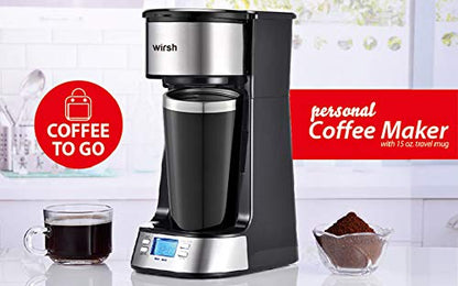 wirsh Single Serve Coffee Maker with Timer