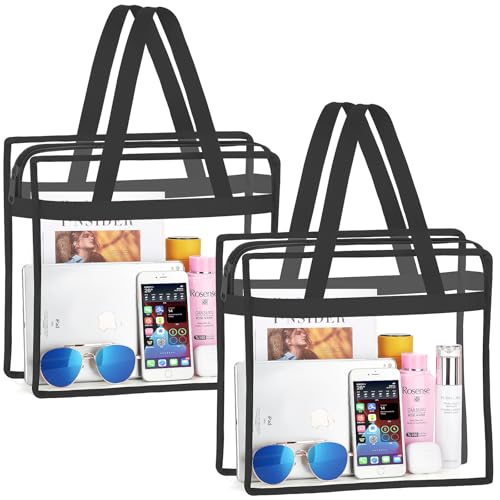 2 Pack Clear Tote Bags Stadium Approved Beach Gym