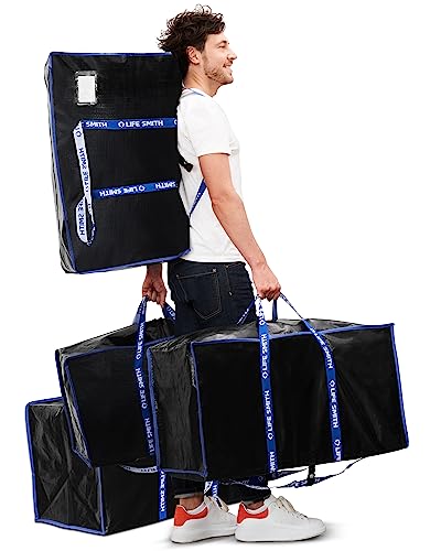 4 Pack Heavy Duty Zippered Moving Storage Bags