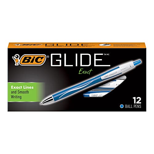 12 Count BIC Glide Exact Fine Ballpoint Pens