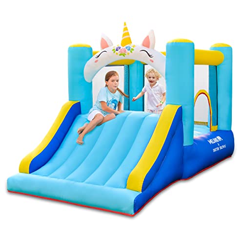 Meland Bounce House - Unicorn Inflatable Bouncer with Slide Plus Heavy Duty Blower, Jump Castle for Kids Toddlers Family Bouncy Playhouse for Indoor Outdoor Backyard Party