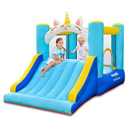 Meland Bounce House - Unicorn Inflatable Bouncer with Slide Plus Heavy Duty Blower, Jump Castle for Kids Toddlers Family Bouncy Playhouse for Indoor Outdoor Backyard Party