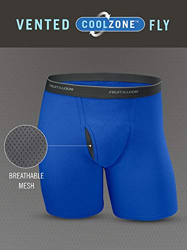 Fruit Of The Loom Mens Coolzone Briefs, Moisture Wicking & Breathable, Assorted Color Multipacks Boxer, 7 Pack - Black, Small US