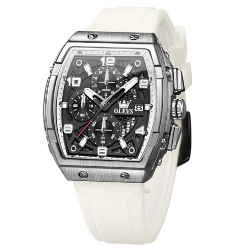 Chronograph Waterproof Large Face Silicone Band Watch