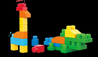 MEGA BLOKS First Builders Toddler Blocks Toys Set, Deluxe Building Bag with 150 Pieces and Storage, Blue, Ages 1+ Years