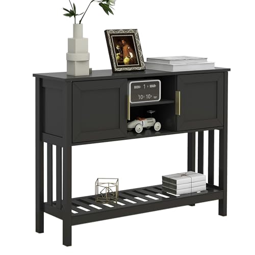 Modern Console Table with Storage Doors
