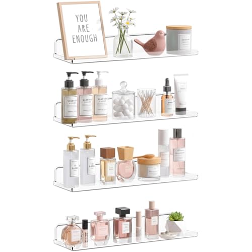 4 Pack Wall Mounted Floating Shelves Organizer