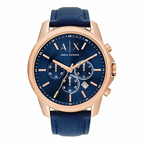 Armani Exchange Men's Chronograph Stainless Steel Leather Watch