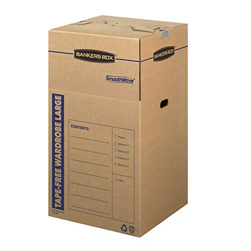 3 Pack Bankers Box Tall Wardrobe Moving Boxes