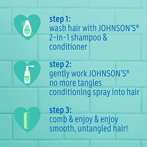Johnson's No More Tangles Toddler & Kids Detangling Spray to Unlock Knots in Hair, Hypoallergenic & Paraben-Free, No More Tears Tear-Free Formula For Wet or Dry Hair, 10 fl. oz(Pack of 3)