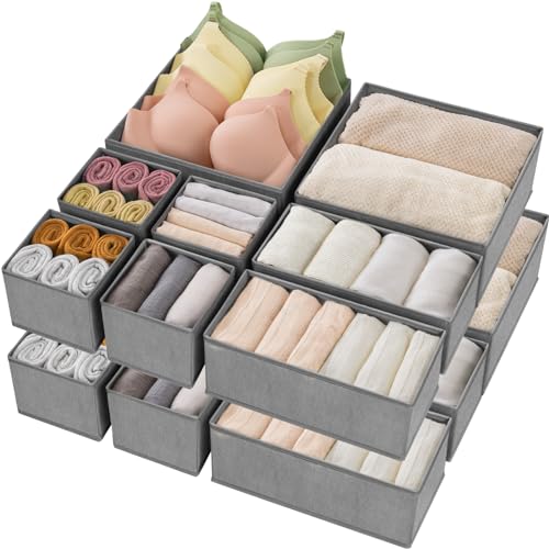 16 Pack Drawer Organizer Dividers for Clothes, Underwear