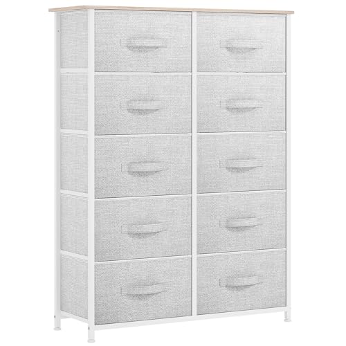 10 Drawer Fabric Dresser Storage Tower Organizer