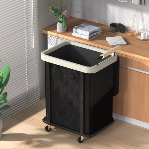 40 Gallon Rolling Laundry Hamper with Lid