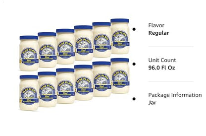 Blue Plate Real Mayonnaise, 8 oz Jar, Pack of 12