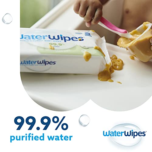 WaterWipes Plastic-Free Textured Clean, Toddler & Baby Wipes, 99.9% Water Based Wipes, Unscented & Hypoallergenic for Sensitive Skin, 540 Count (9 packs), Packaging May Vary