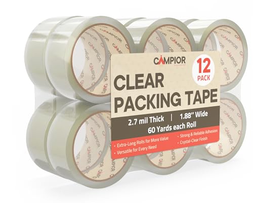 12 Pack Heavy Duty Packing Tape Rolls