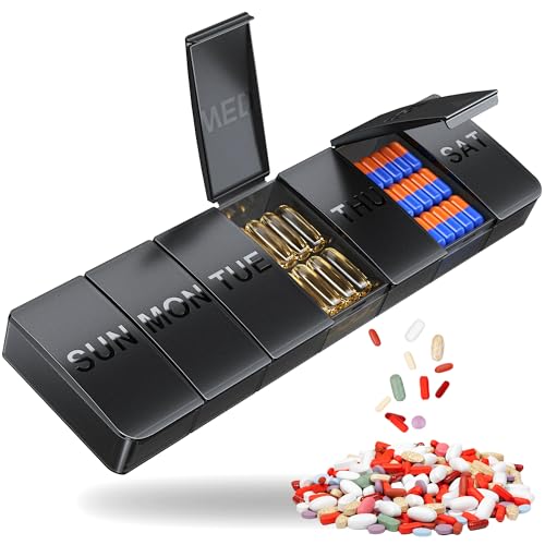 Weekly Large-Compartment Travel Pill Organizer Box