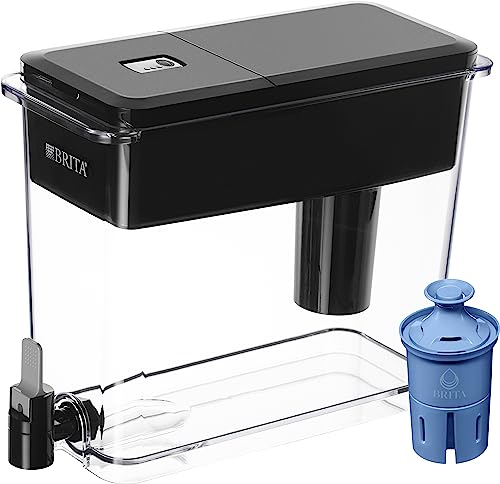 Brita XL Water Filter Dispenser for Tap and Drinking Water with 2 Elite Filters, Reduces 99% Of Lead, Lasts 6 Months Each, 27-Cup Capacity, BPA Free, Black