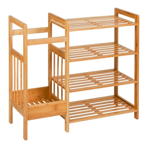 Honey-Can-Do Bamboo Entryway Coat Rack Shoe Organizer