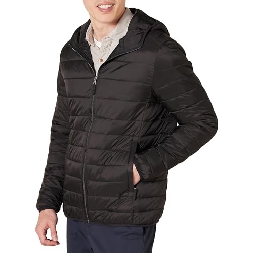 Amazon Essentials Men's Lightweight Packable Hooded Puffer Jacket