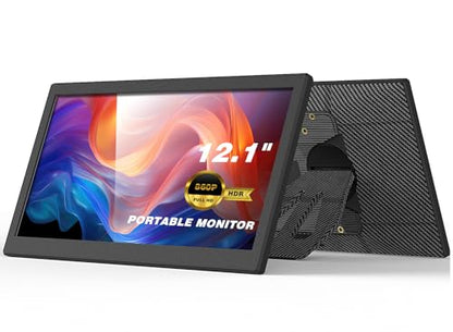Portable Monitor, 12.1 Inch 1080P FHD Portable Monitor for Laptop USB C HDMI, Plug-Play Laptop Screen Extender with Adjustable Foldable Stand for Laptop,PC,Mac,PS4,Xbox,Swich