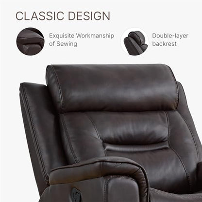 Leather Recliner Swivel Rocker Chair