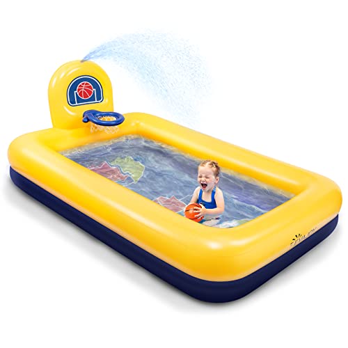Inflatable Kids Pool, 90 x 55 x 35 Inch Backyard