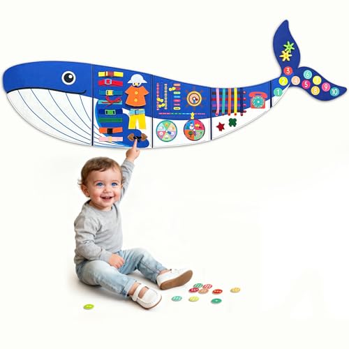 Montessori Whale Foldable Busy Board Wall Panel