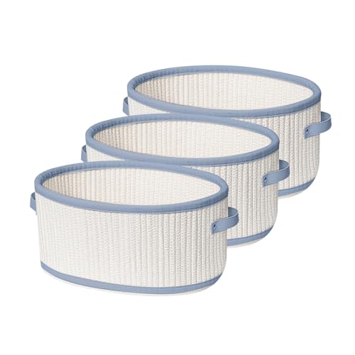 3 Pack Woven Cotton Rope Storage Baskets