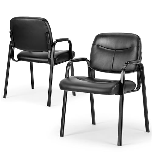 2 Pack Leather Padded Guest Chairs