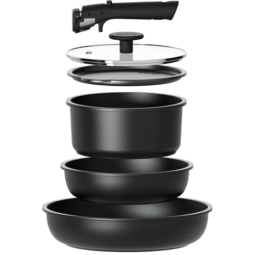6 Piece CAROTE Nonstick Pots and Pans Set