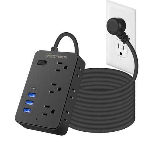 25FT Surge Protector Power Strip with USB and USB-C