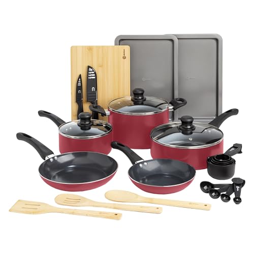 26 Piece Nonstick Ceramic Cookware Set Dishwasher Safe
