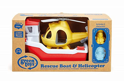 Green Toys Rescue Boat and Helicopter Set