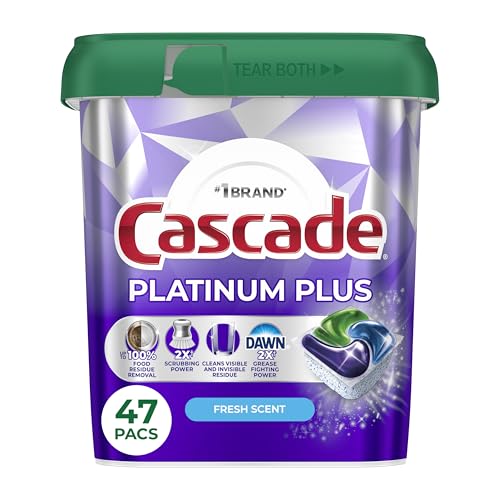 47 Count Cascade Platinum Plus Dishwasher Detergent Pods