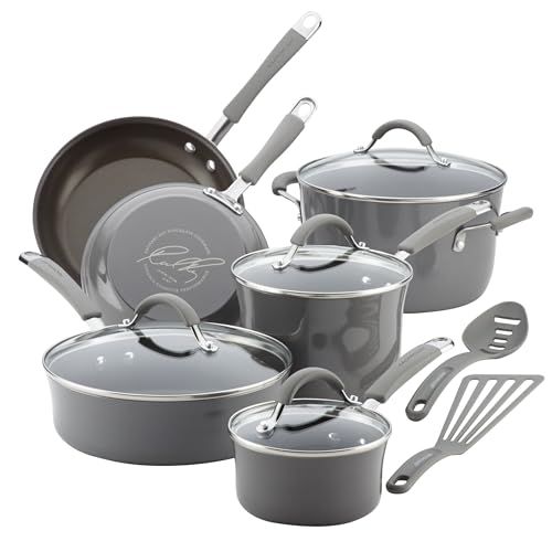 12 Piece Rachael Ray Nonstick Cookware Pots and Pans