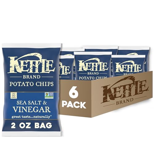 6 Pack Kettle Brand Salt & Vinegar Potato Chips (Kof-K)