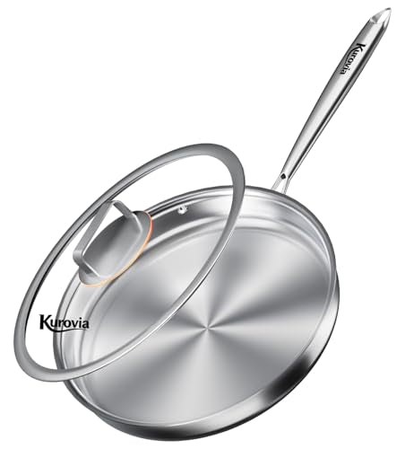 10.8-Inch Tri-Ply Stainless Steel Frying Pan with Lid