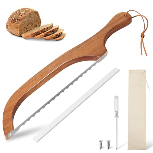 15.7 Inch Wooden Bread Slicer Serrated Knife